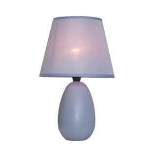 Simple Designs Mini Egg Purple Ceramic Oval Table Lamp