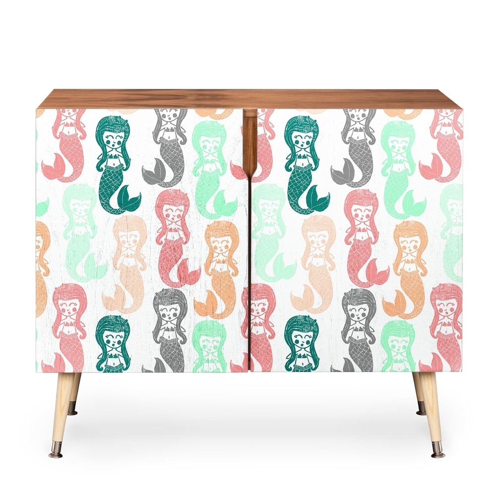 DENY Designs Dash and Ash Lets Be Mermaids Wood Credenza (Green)