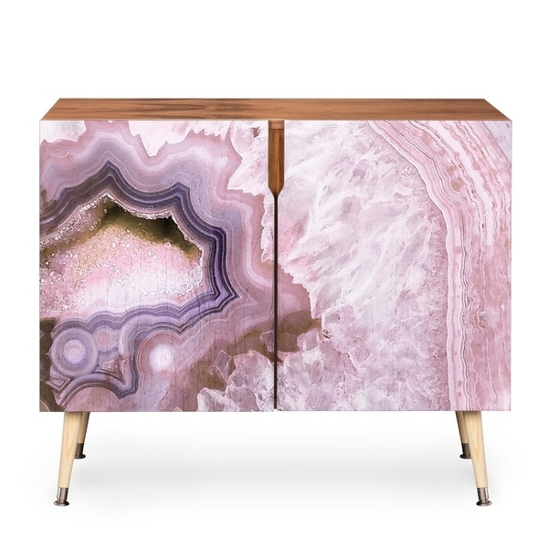 Deny Designs Pale Pink Agate Wood Credenza (3 Leg Options). Opens flyout.