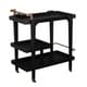 preview thumbnail 14 of 19, SEI Furniture Zhori Mid Century Modern 3-Tier Faux Wood Bar Cart with Sleek Metal Details and Ample Storage Space