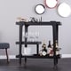 preview thumbnail 21 of 19, SEI Furniture Zhori Mid Century Modern 3-Tier Faux Wood Bar Cart with Sleek Metal Details and Ample Storage Space Black