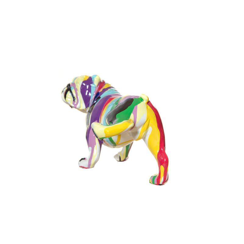 Interior Illusions Plus Graffiti Bull Dog with Leg Up - 10" long