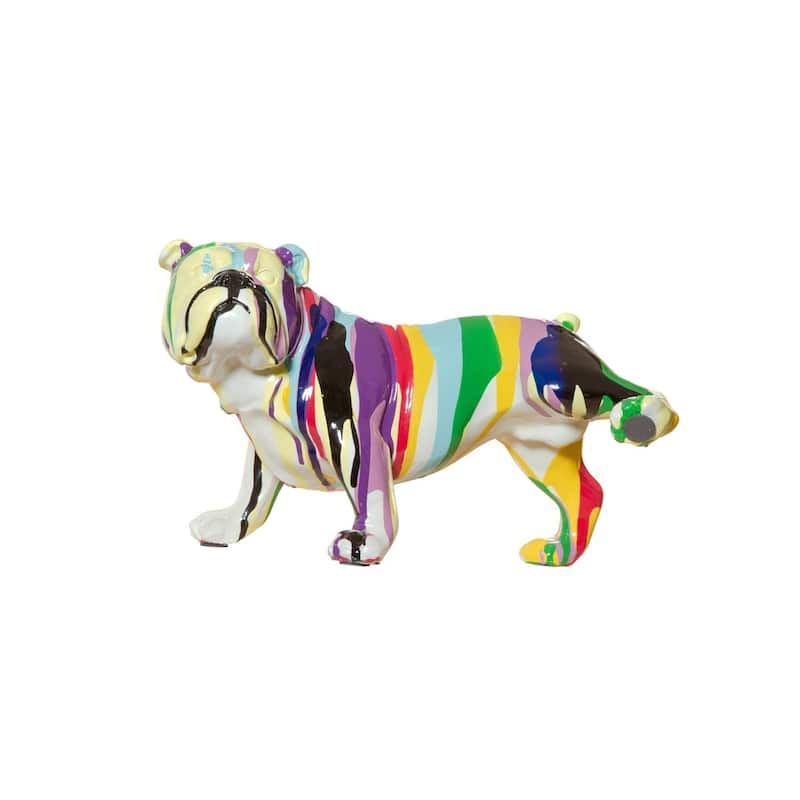 Interior Illusions Plus Graffiti Bull Dog with Leg Up - 10" long