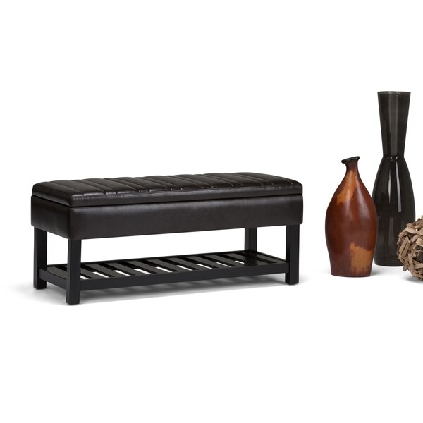 WYNDENHALL Ashton 43 inch Wide Contemporary Rectangle Ottoman Bench - 43.3"x 16.9"x 18.5"