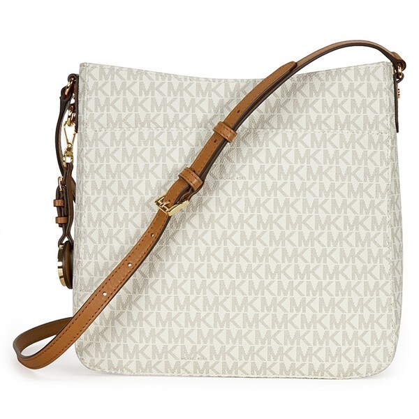 michael kors jet set travel vanilla large logo crossbody handbag