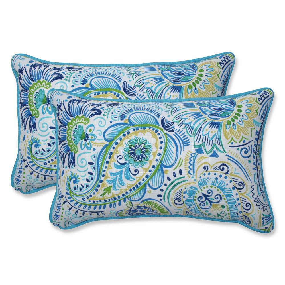 blue paisley outdoor cushions