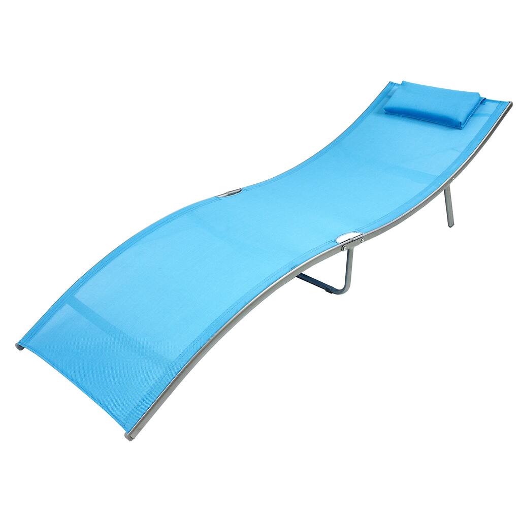 River Cottage Gardens 21" X 40" X 5" Blue Texaline Beach Lounge Chair
