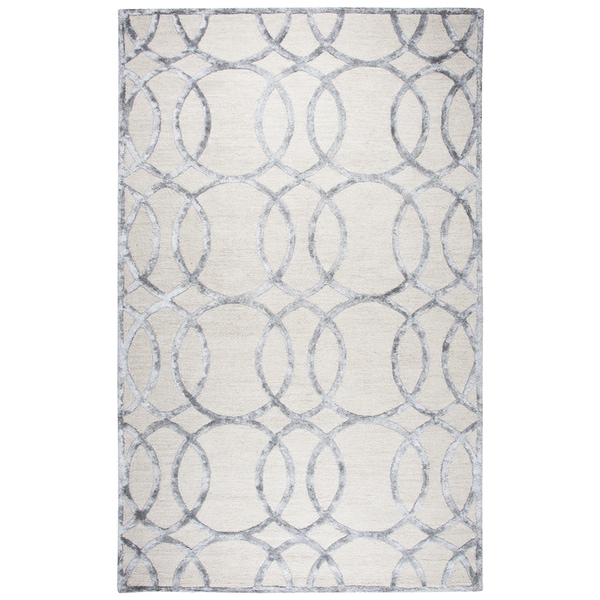 Rizzy Home Monroe Cream Wool Hand-tufted Geometric Area Rug (9'x12')