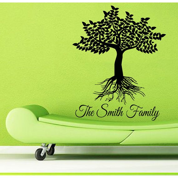 Shop Name Decals Family Tree Roots Decor Floral Interior Home
