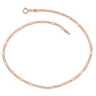 Rose Gold Bracelets Online At Our Best Fremada 14k Rose Gold 2 Mm Figaro Link Chain Bracelet 7 5 Inches