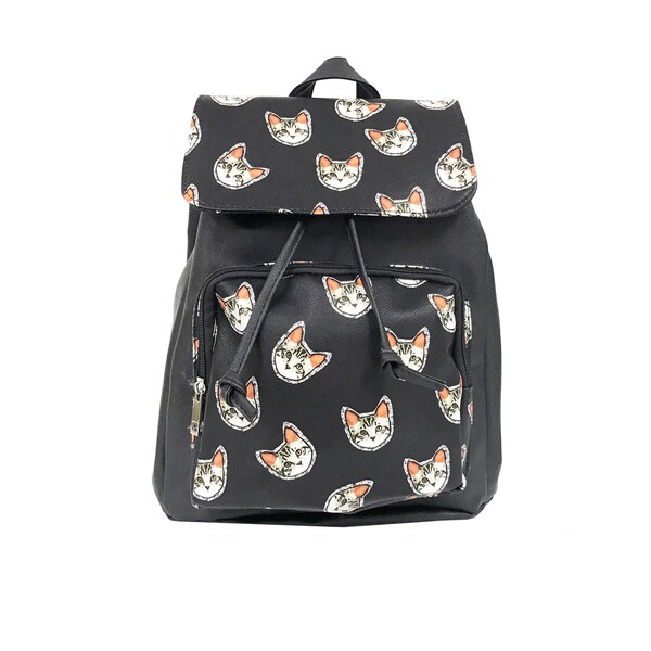 Shop Alfa Pop Art Flapover Cat Faces Fashion Backpack Free Shipping