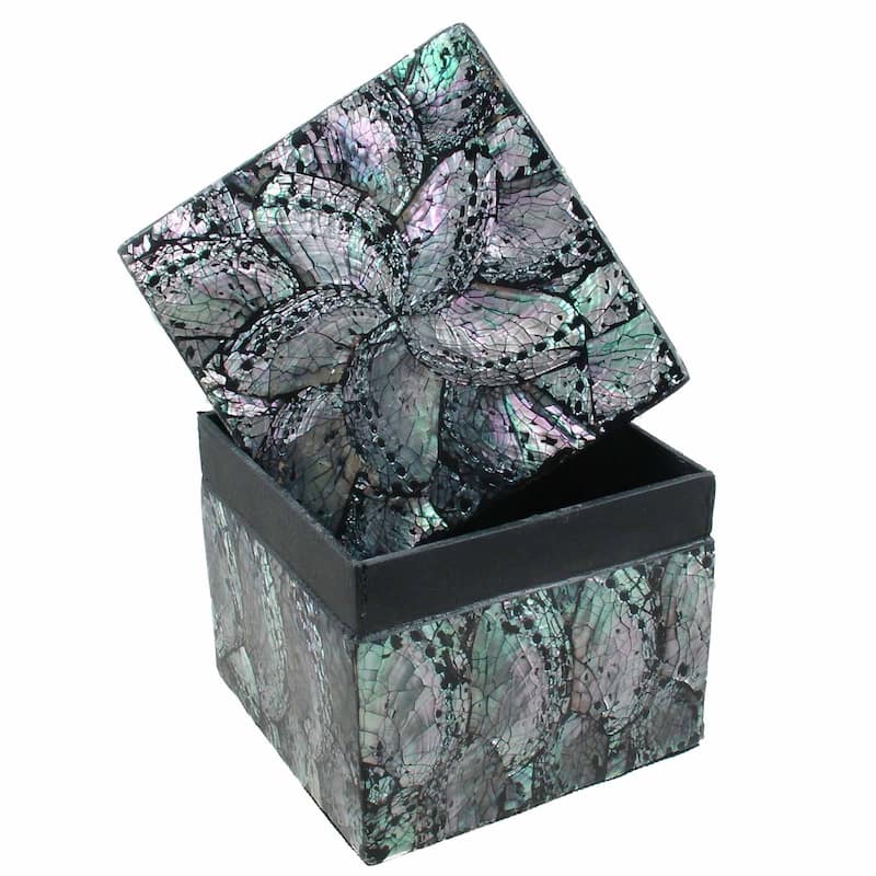Shimmering Shells Square Box with Lid