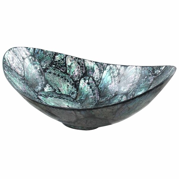 Handmade Shimmering Shells Oval Bowl (Indonesia)