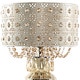 preview thumbnail 4 of 4, River of Goods Solvang Jeweled Metal/Mosaic Base Cascading Crystal Table Lamp - 14"L x 14"W x 25"H
