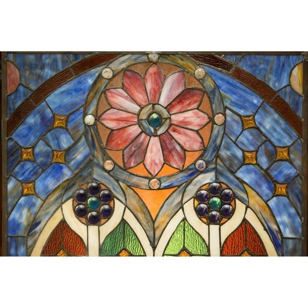 Romanstyle Stained Glass Cathedral Fireplace Screen Bed Bath