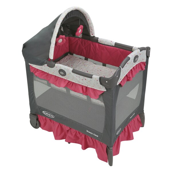 graco travel cot pink