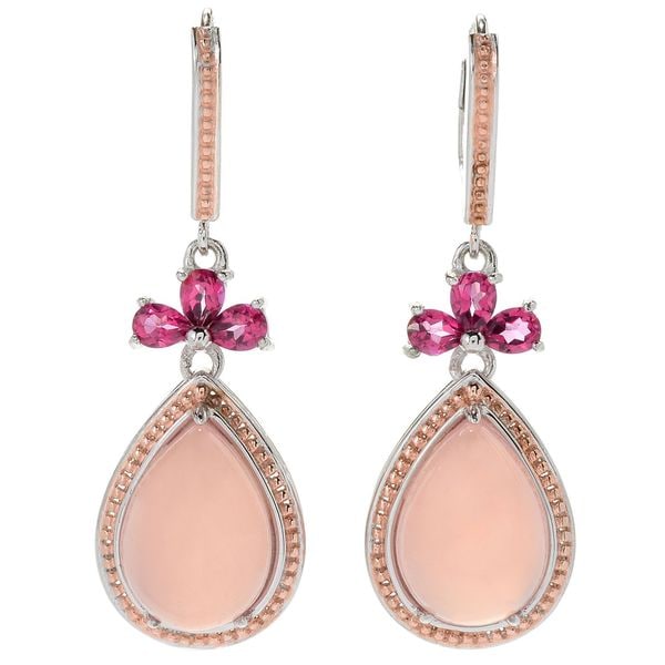 Michael Valitutti Palladium Silver Pink Chalcedony Topaz Michael Valitutti Palladium Silver Pink Chalcedony Topaz Drop Earrings