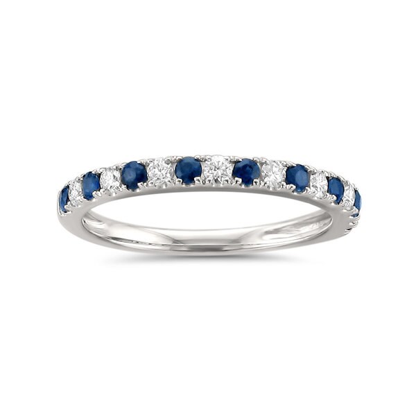 Shop Montebello Jewelry 14k White Gold 1/3ct TGW Blue Sapphire and ...