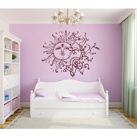 Sun Moon Crescent Symbol Sunshine Vinyl Sticker Home Decor Art Murals Bedroom Interior Sticker Decal Size 22x26 Color Burgundy Overstock 14654672 The sun watches what i do, but the moon knows all my secrets made to order. overstock com