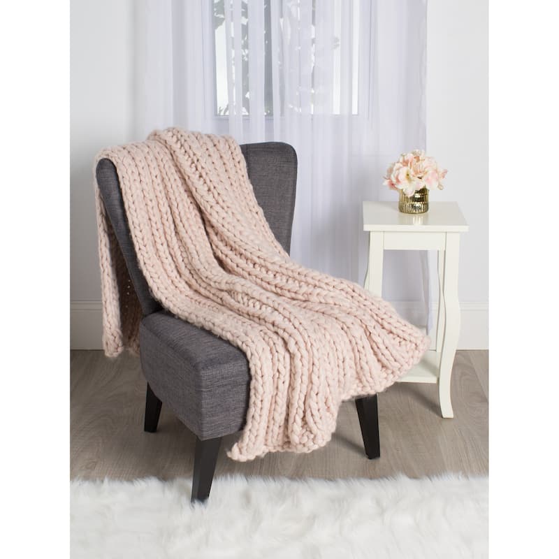 Kate and Laurel Chunky Knit Throw