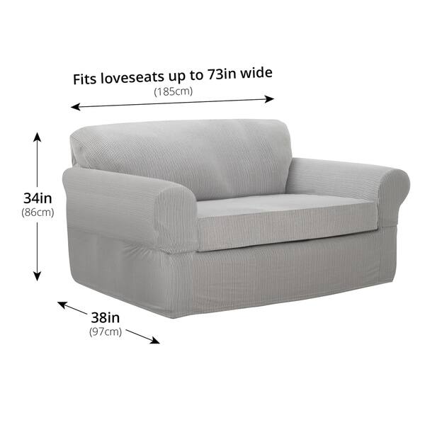 Shop Maytex Connor Grid Stretch 2 Piece Loveseat Furniture Slipcover On Sale Overstock 14654847