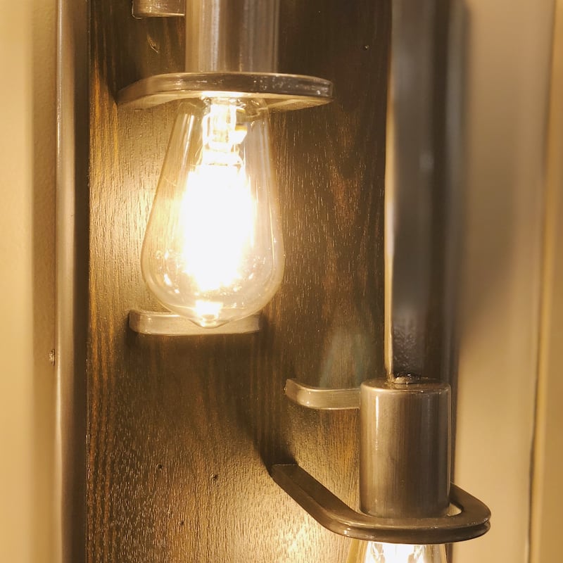 Lofty 3-light Steel and Faux Zebrawood Wall Sconce