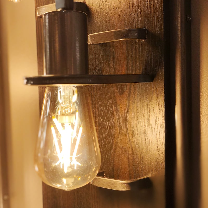 Lofty 3-light Steel and Faux Zebrawood Wall Sconce