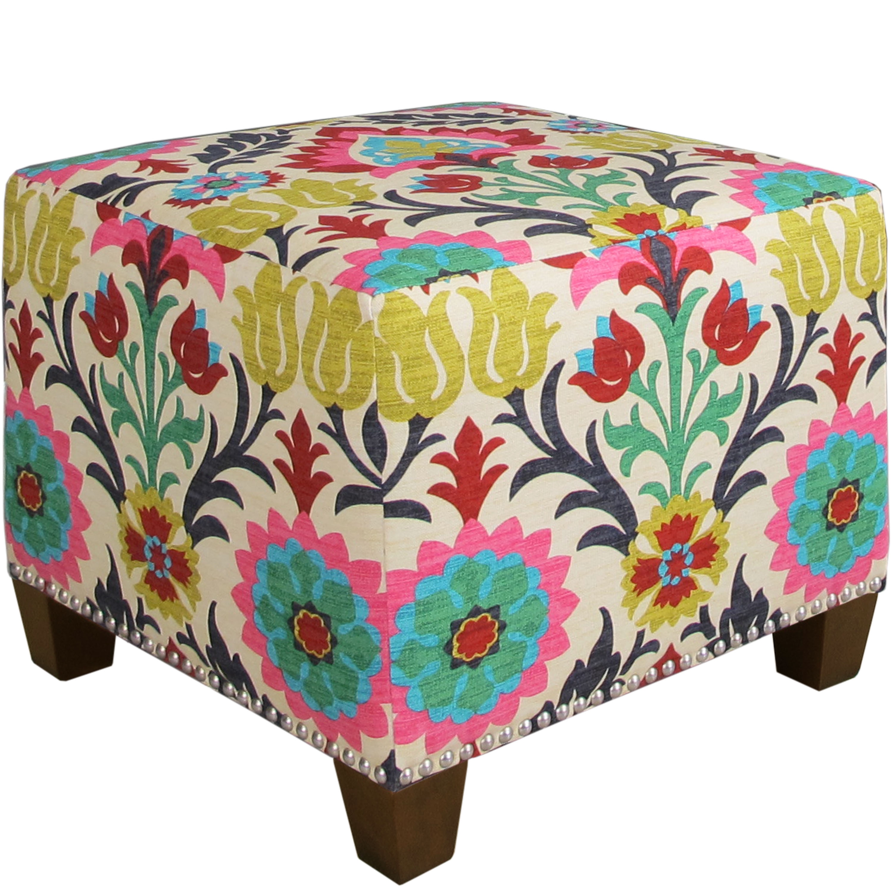 Skyline Furniture Santa Maria Desert Flower Nail Button Ottoman