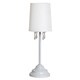 preview thumbnail 2 of 2, Simple Designs White Table Lamp with Fabric Shade and Hanging Acrylic Beads