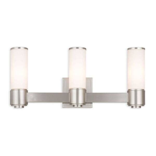 Shop Livex Lighting Weston Brushed Nickel 3 Light Wall Sconce