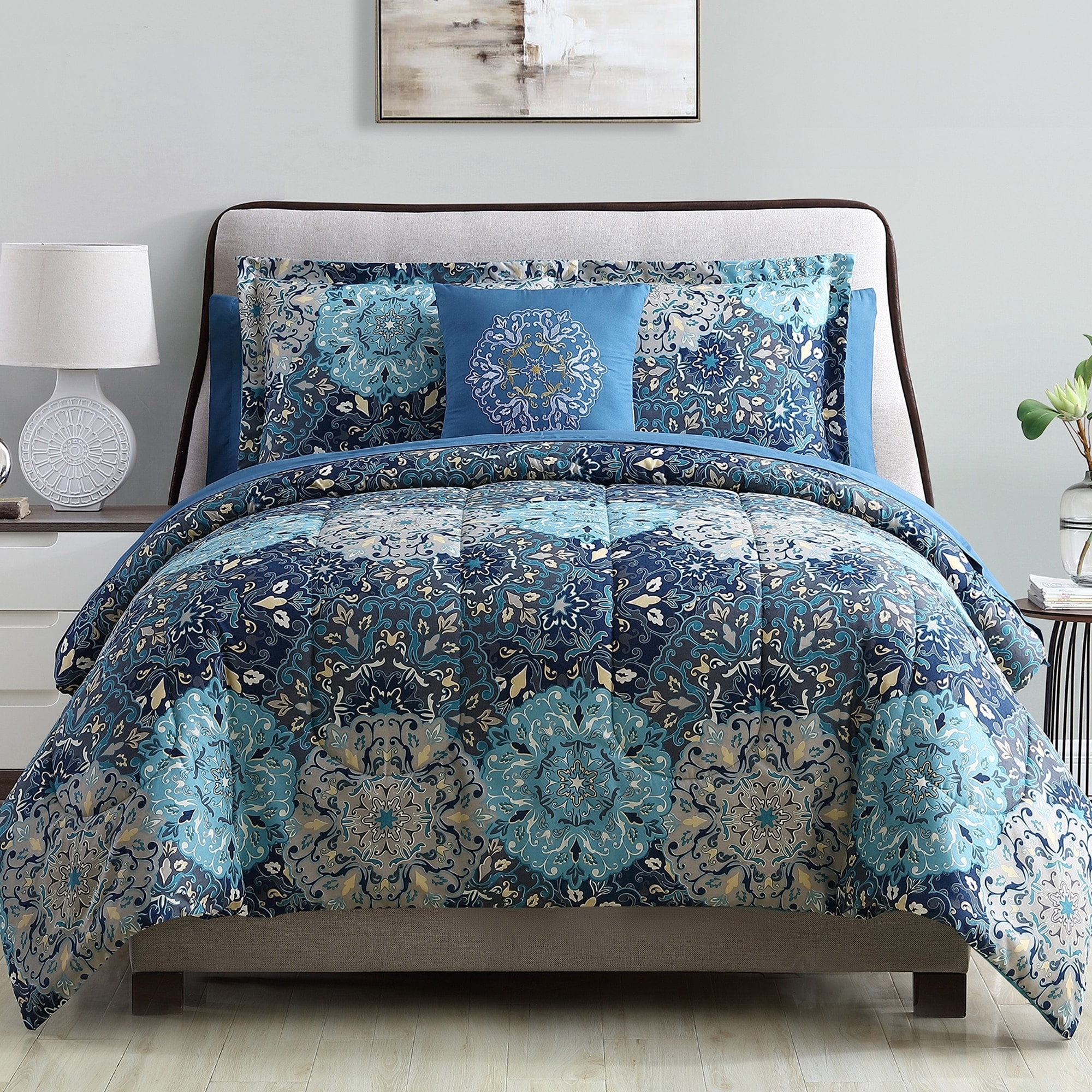 Modern Threads Granada 8-Piece Printed Reversible Comforter Complete Bed Set  - On Sale - Bed Bath & Beyond - 14655455