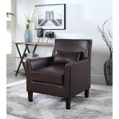 Best Master Furniture Espresso Faux Leather Accent Chair