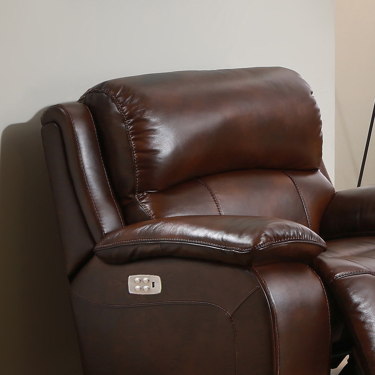 Hydeline Westminster II Top Grain Leather Brown Power Reclining