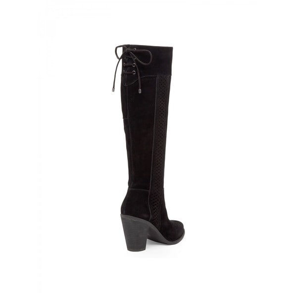 Ciarah Black Suede Boots - Overstock 