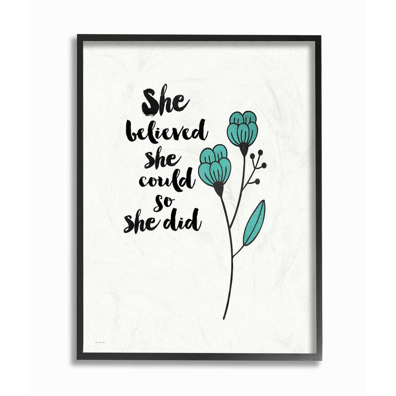 Stupell 'She Believed She Could So She Did' Framed Giclee Texturized Art