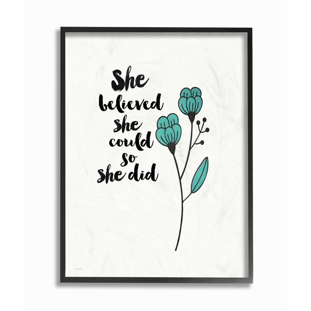 Stupell 'She Believed She Could So She Did' Framed Giclee Texturized Art