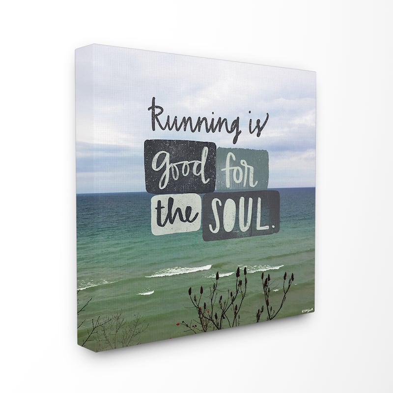 Stupell 'Running Is Good for the Soul' Stretched Canvas Wall Art - 17 x 17