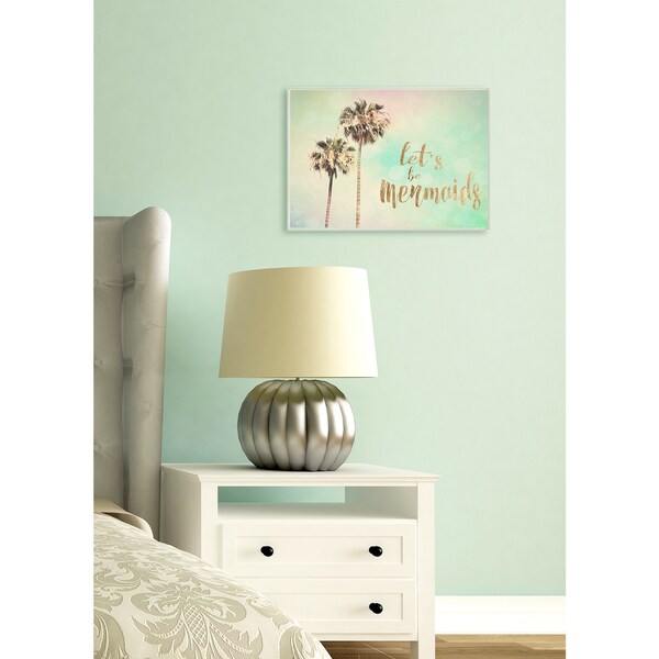 'Let's Be Mermaids' Canvas Palm Trees Stretched Wall Art