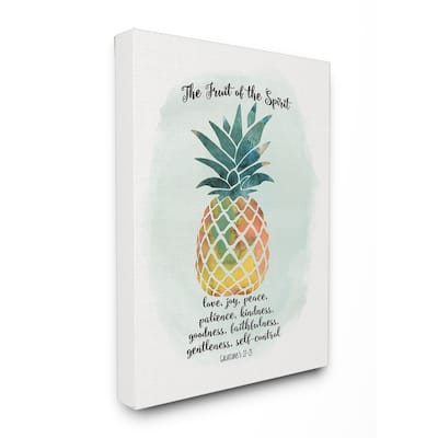 Stupell 'The Fruit of the Spirit' Pineapple Stretched Canvas Wall Art