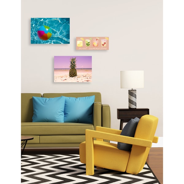 Stupell 'Pink Purple Pineapple Beach' Wall Plaque Art