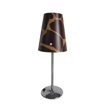 Limelights Silvertone Plastic Mini Table Lamp With Giraffe Printed Shade