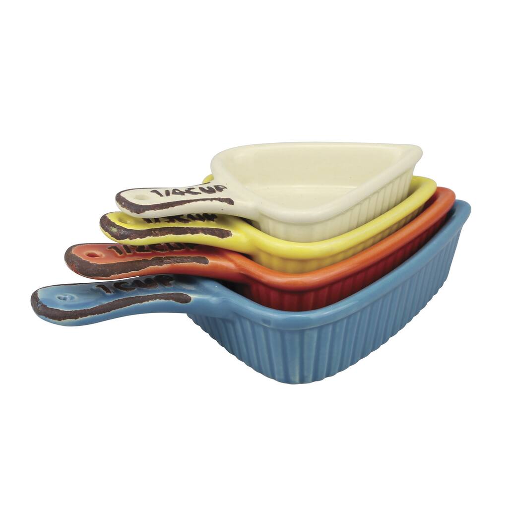 4-piece Ceramic Stackable Measuring Cup Set