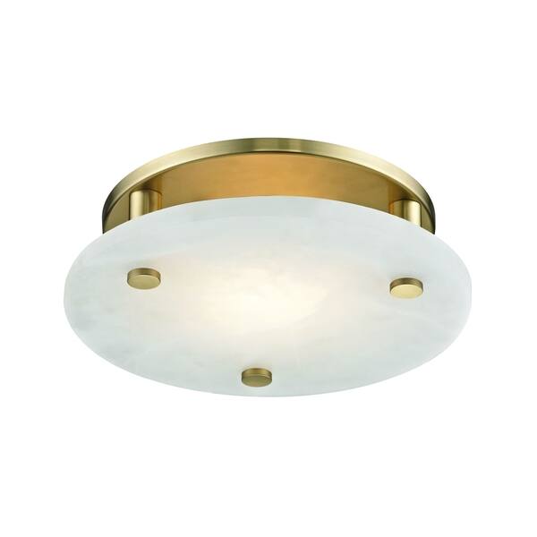 slide 1 of 1, Hudson Valley Croton LED Aged Brass Medium Flush Mount