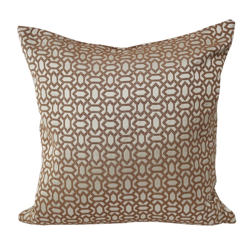 Home Accent Pillows Geometric Gold and Copper 20-inch x 20-inch Throw Pillow