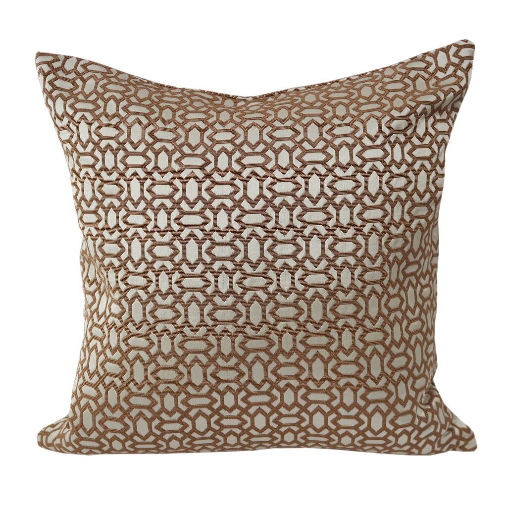 Home Accent Pillows Geometric Gold and Copper 20-inch x 20-inch Throw Pillow