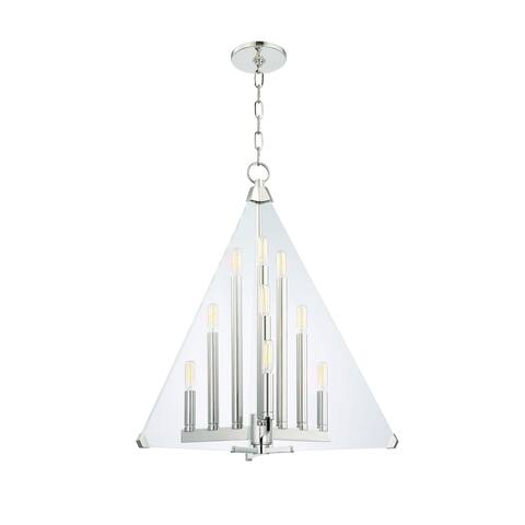 Hudson Valley Triad 9-light Polished Nickel Pendant