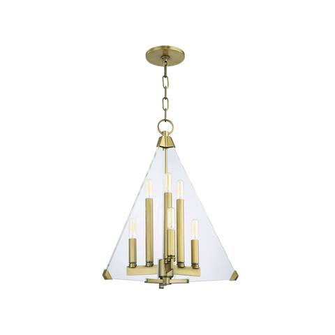Hudson Valley Triad 6-light Aged Brass Pendant