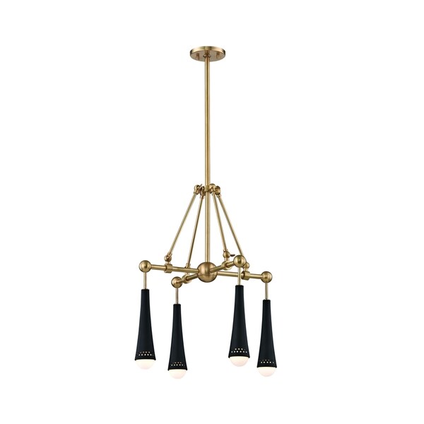 Hudson Valley Tupelo 4 Light Led Aged Brass Black Chandelier Hudson Valley Tupelo 4 Light Led Aged Brass Black Chandelier