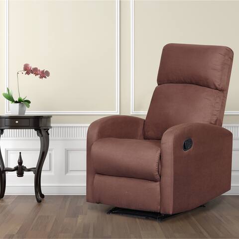Artiva USA Modern Home Slim Design Microfiber Brown Recliner