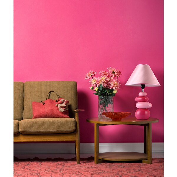 table lamp with pink shade